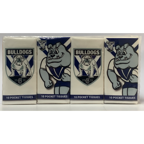 Canterbury-Bankstown Bulldogs NRL Mascot Pocket Tissues - 4 Pack