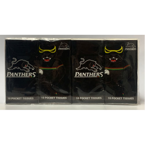 Penrith Panthers NRL Mascot Pocket Tissues - 4 Pack