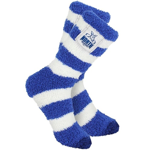 North Melbourne Kangaroos Fluffy Bed Socks Size:3-8