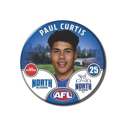 North Melbourne Kangaroos 2025 Player Pin Badge - CURTIS