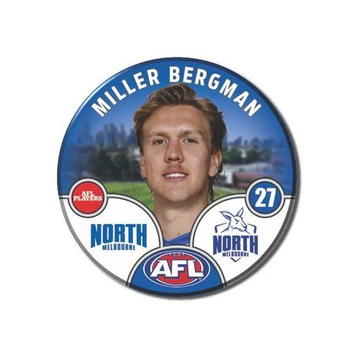 North Melbourne Kangaroos 2025 Player Pin Badge - BERGMAN