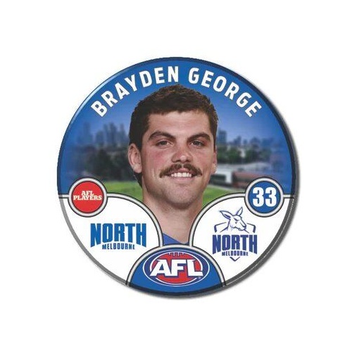 North Melbourne Kangaroos 2025 Player Pin Badge - GEORGE