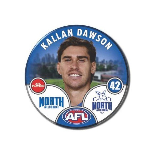 North Melbourne Kangaroos 2025 Player Pin Badge - DAWSON, K