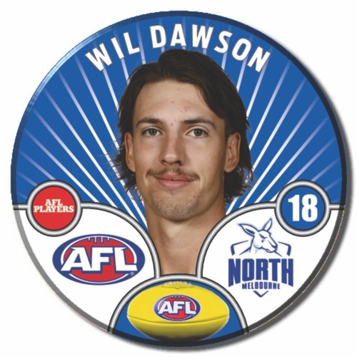 North Melbourne Kangaroos 2026 Player Pin Badge - DAWSON, W