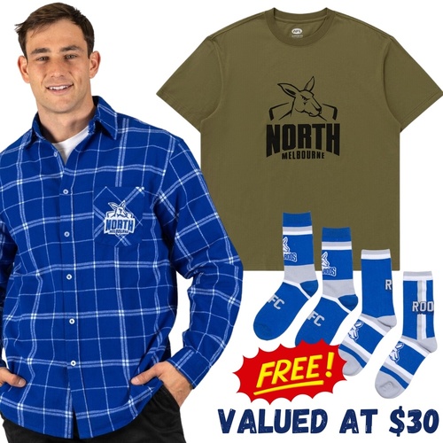 North Melbourne Kangaroos Dad Pack - FREE Socks