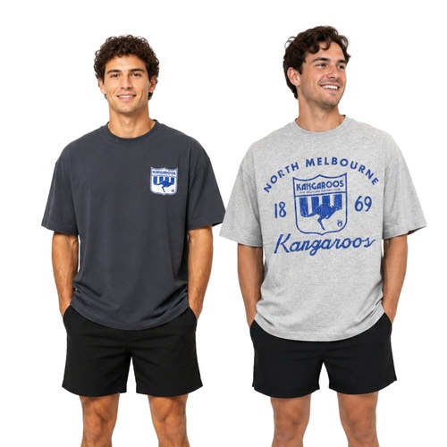 North Melbourne Kangaroos Mens 2 Pack Vintage Tees
