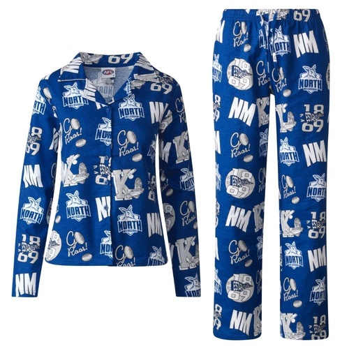 North Melbourne Kangaroos Womens Flannel PJ Set
