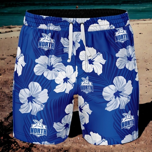 North Melbourne Kangaroos Aloha Hawaiian Swim Shorts