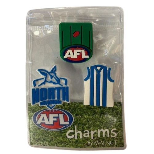 North Melbourne Kangaroos Shoe Charms Pkt 3