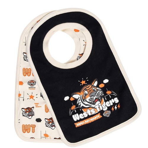 Wests Tigers Baby 2pk Bib