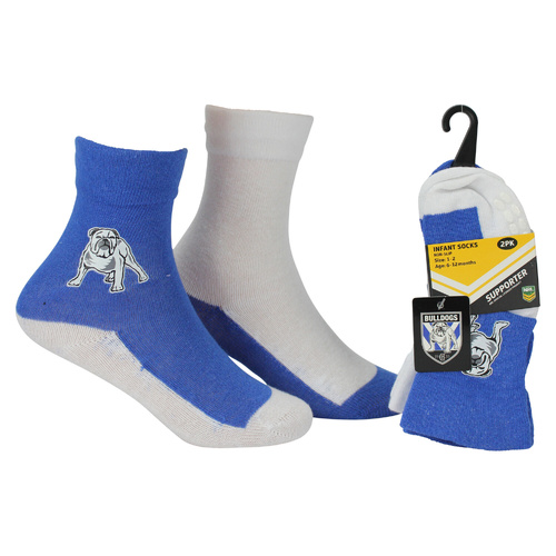 Canterbury Bulldogs Infant Non Slip Socks - 2 Pack