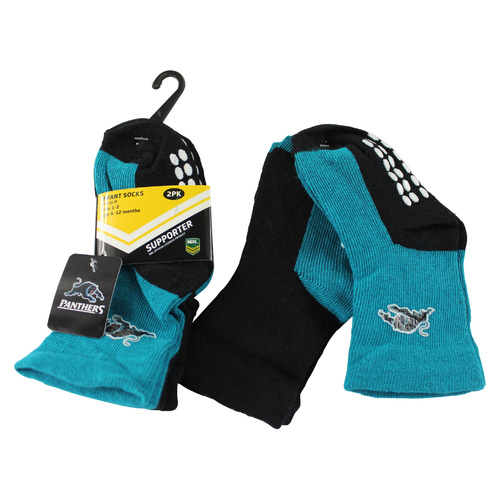 Penrith Panthers Infant Non Slip Socks - 2 Pack