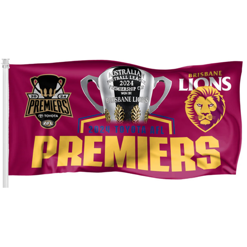 Brisbane Lions 2024 Premiers Cup Flag Pole Flag
