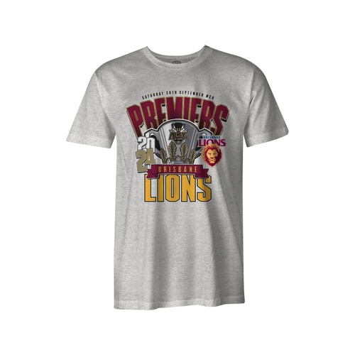 Brisbane Lions 2024 Premiers Youths Grey Tee