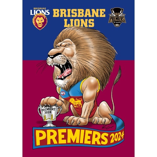 Brisbane Lions 2024 Premiers Mark Knight Small Sticker