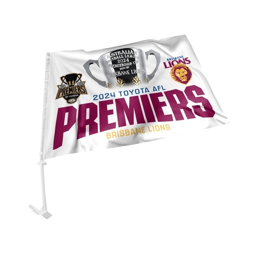 Brisbane Lions 2024 Premiers Car Flag