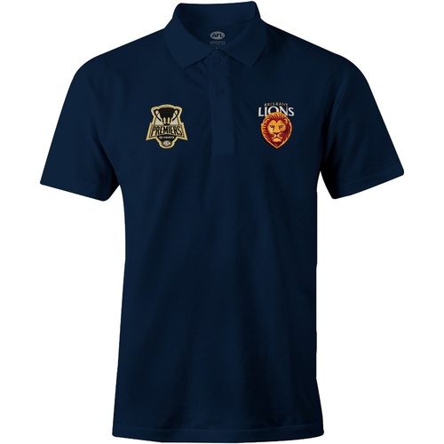 Brisbane Lions 2024 Premiers Mens Gold Polo