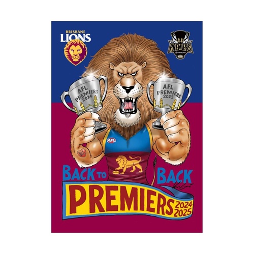 Brisbane Lions 2025 Premiers Mark Knight Small Sticker