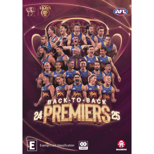 Brisbane Lions 2025 Premiers Back-to-Back 2-DVD Set