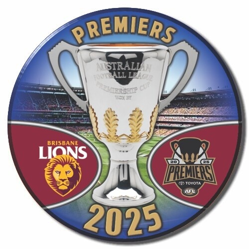 Brisbane Lions 2025 Premiers Badge - 58mm PREMIERS