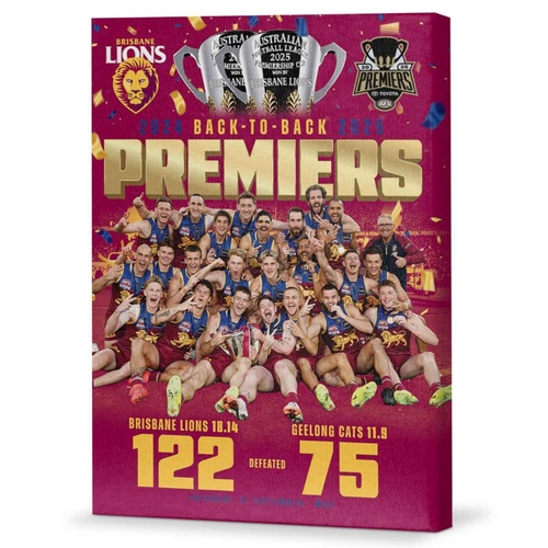 Brisbane Lions 2025 Premiers Canvas Team Photo