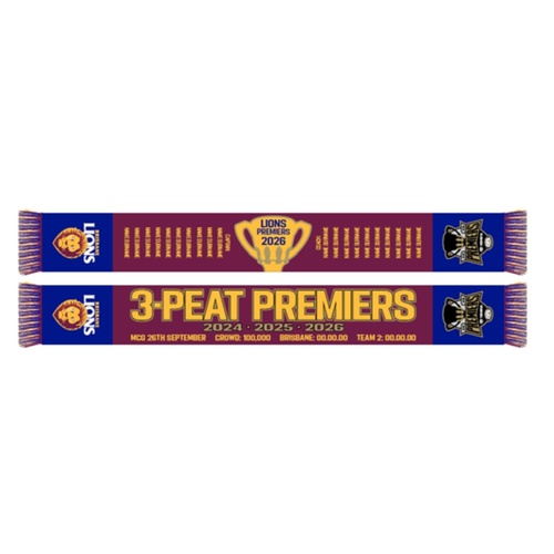 Brisbane Lions 2026 Premiers Supporter Scarf