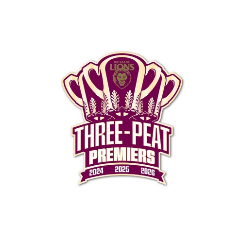 Brisbane Lions 2026 Premiers 3-Peat Logo Pin