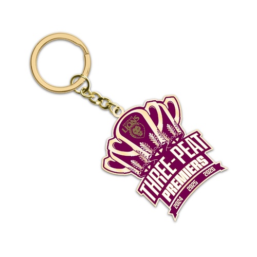 Brisbane Lions 2026 Premiers 3-Peat Logo Keyring