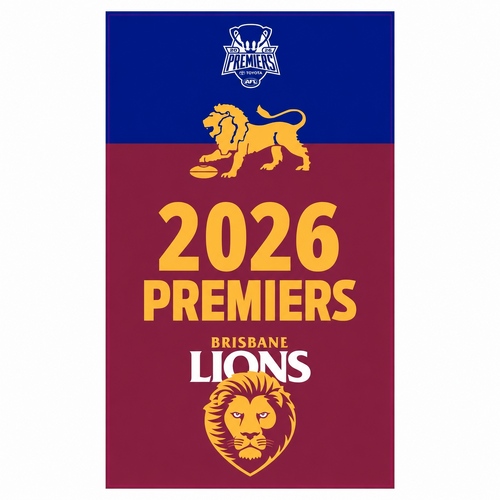 Brisbane Lions 2026 Premiers Supporter Flag