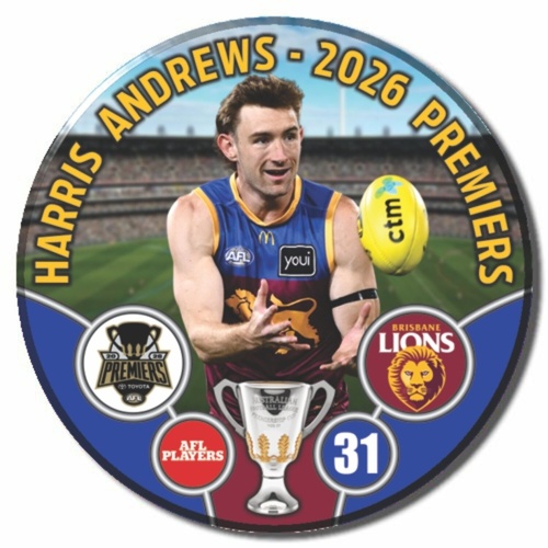 Brisbane Lions 2026 Premiers Badge - ANDREWS
