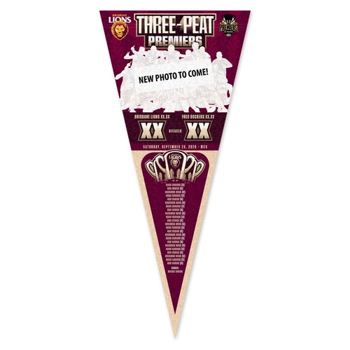 Brisbane Lions 2026 Premiers Team Photo Felt Pennant