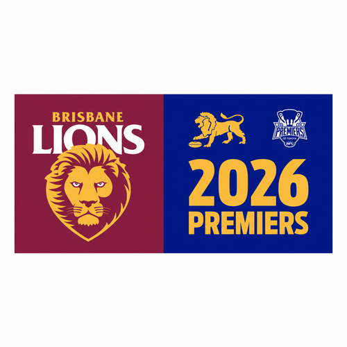 Brisbane Lions 2026 Premium Premiers Flag Pole Flag