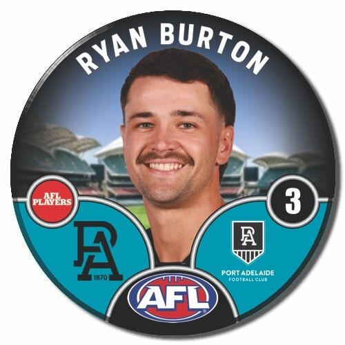 Port Adelaide Power 2025 Player Pin Badge - BURTON