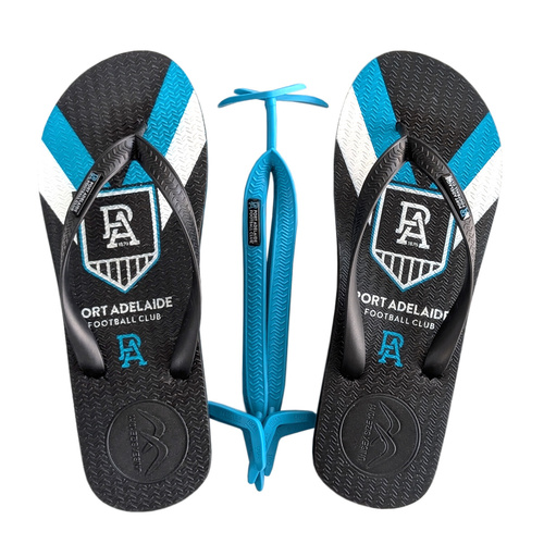 Port Adelaide Power Boomerangz Thongs w/extra Straps