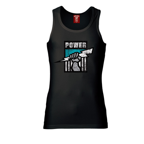 Port Adelaide Power Mens Retro Logo Singlet