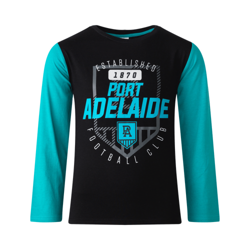 Port Adelaide Power Youths Long Sleeve T-Shirt Size:14