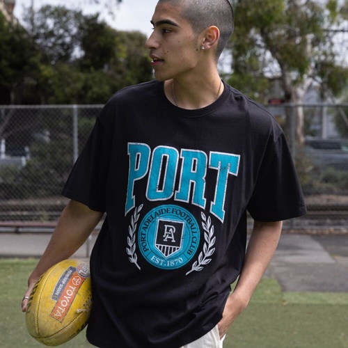 Port Adelaide Power Mens Arch Graphic Tee Black