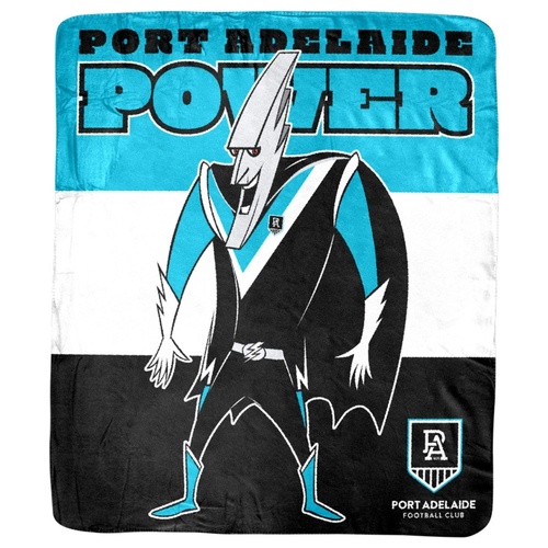 Port Adelaide Power Mascot Coral Fleece Throw Rug