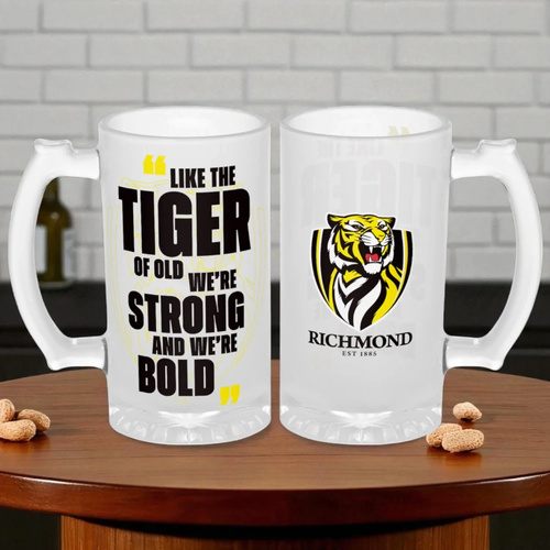Richmond Tigers Frosted Stein Glass