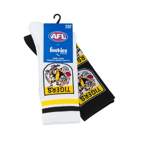 Richmond Tigers Retro Sneaker Sock 2 Pack