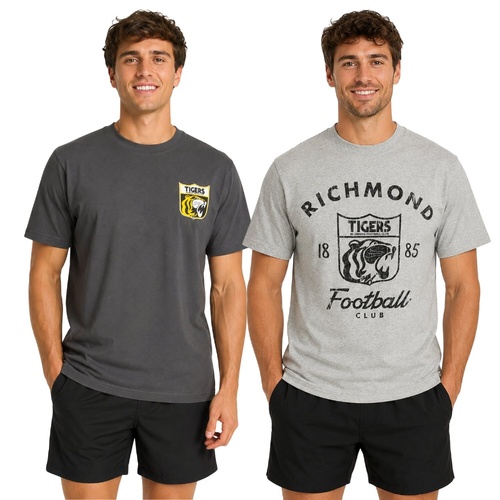 Richmond Tigers Mens 2 Pack Vintage Tees