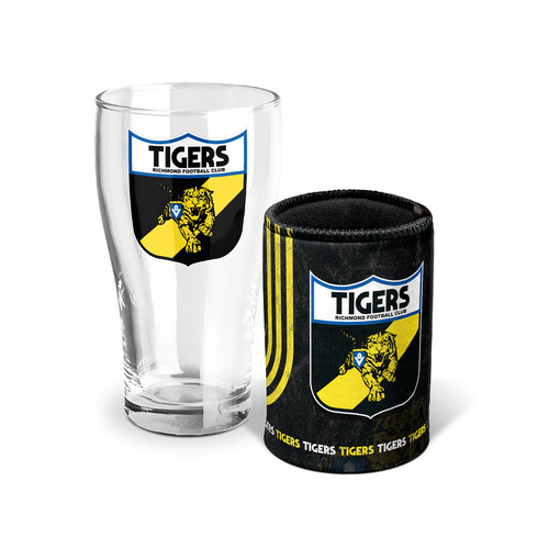 Richmond Tigers Pint Glass and Can Cooler Gift Pack