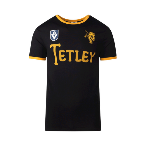 Richmond Tigers Mens TETLEY Black Throwback Tee