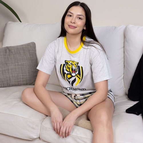 Richmond Tigers Womens Check PJ Set