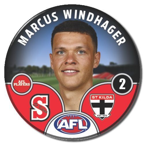 St Kilda Saints 2025 Player Pin Badge - WINDHAGER