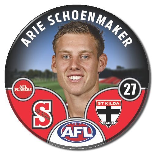 St Kilda Saints 2025 Player Pin Badge - SCHOENMAKER