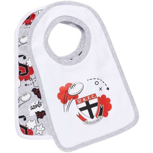 St Kilda Saints Baby Cloud 2Pk Bibs