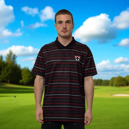 St Kilda Saints Mens Striped Polo