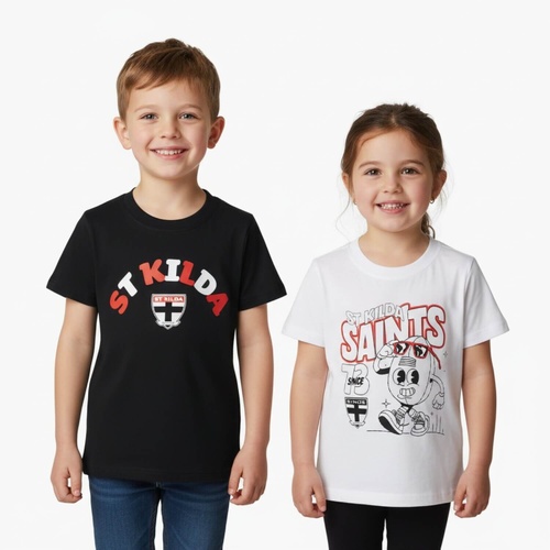 St Kilda Saints Kids Twin Pack Graphic Tees