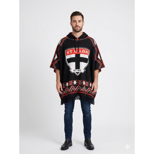 St Kilda Saints Dakota Knitted Poncho